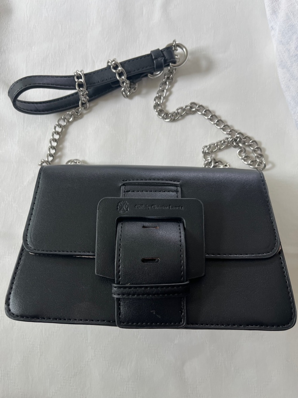 CXL by Christian Lacroix Black Polyvinyl Chloride Crossbody Bag with Chain Strap